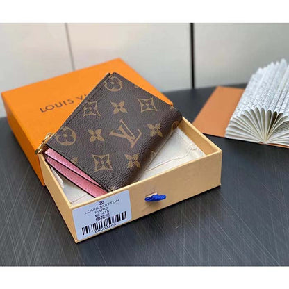 Louis Vuitton Unisex LV Lisa Wallet Lollipop Pink Monogram Coated Canvas Grained Cowhide Leather