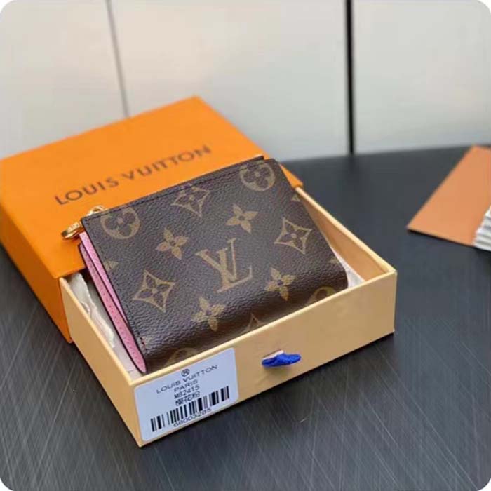 Louis Vuitton Unisex LV Lisa Wallet Lollipop Pink Monogram Coated Canvas Grained Cowhide Leather