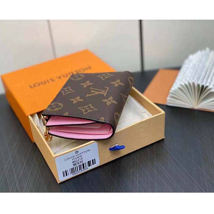 Louis Vuitton Unisex LV Lisa Wallet Lollipop Pink Monogram Coated Canvas Grained Cowhide Leather