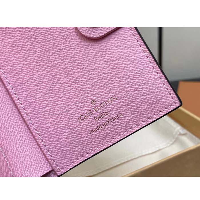 Louis Vuitton Unisex LV Lisa Wallet Lollipop Pink Monogram Coated Canvas Grained Cowhide Leather