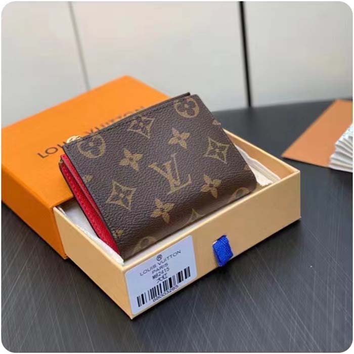 Louis Vuitton Unisex LV Lisa Wallet Tonic Orange Monogram Coated Canvas Grained Cowhide Leather