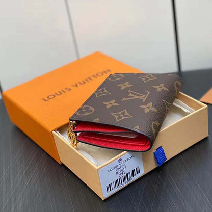 Louis Vuitton Unisex LV Lisa Wallet Tonic Orange Monogram Coated Canvas Grained Cowhide Leather