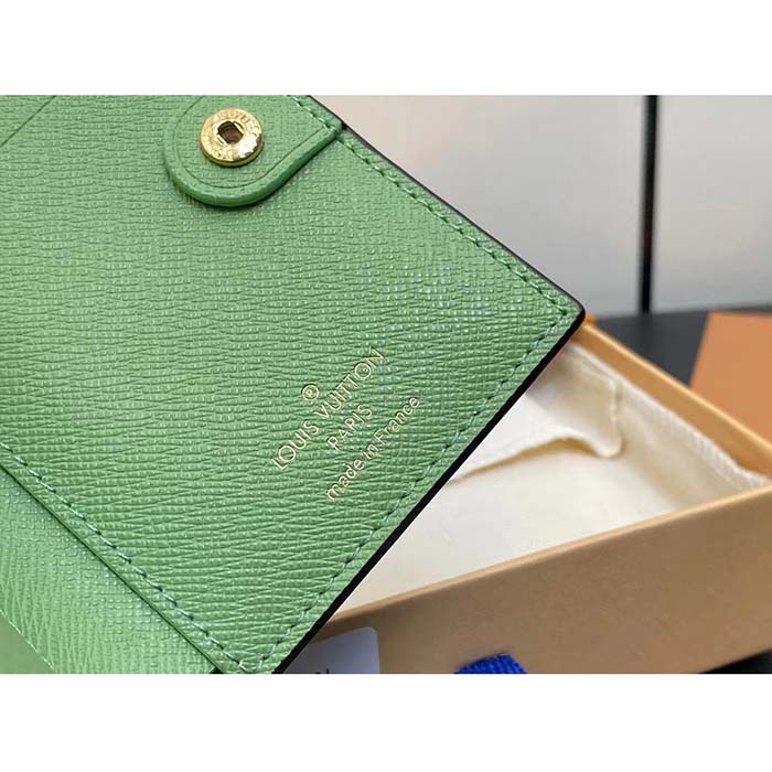 Louis Vuitton Unisex LV Lisa Wallet Vert Noto Green Monogram Coated Canvas Grained Cowhide Leather