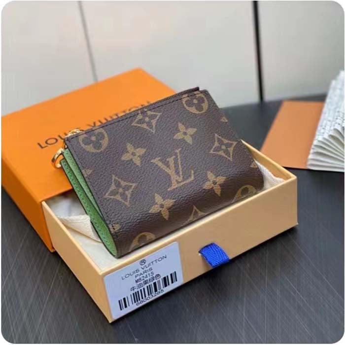 Louis Vuitton Unisex LV Lisa Wallet Vert Noto Green Monogram Coated Canvas Grained Cowhide Leather