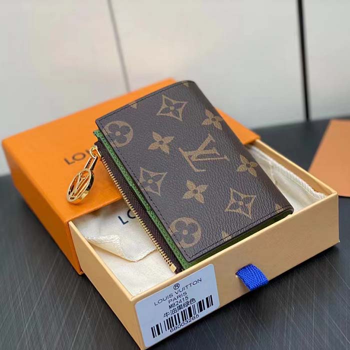 Louis Vuitton Unisex LV Lisa Wallet Vert Noto Green Monogram Coated Canvas Grained Cowhide Leather