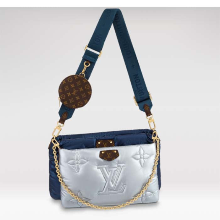 Louis Vuitton Unisex LV Maxi Multi-Pochette Accessoires Navy Blue Silver Recycled Nylon Econyl