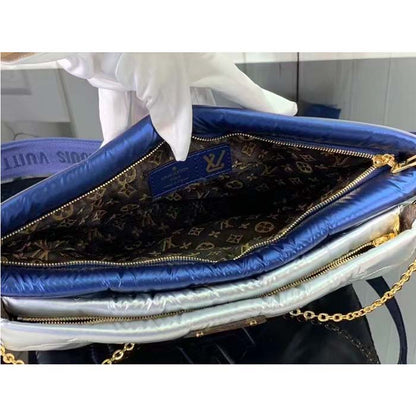 Louis Vuitton Unisex LV Maxi Multi-Pochette Accessoires Navy Blue Silver Recycled Nylon Econyl