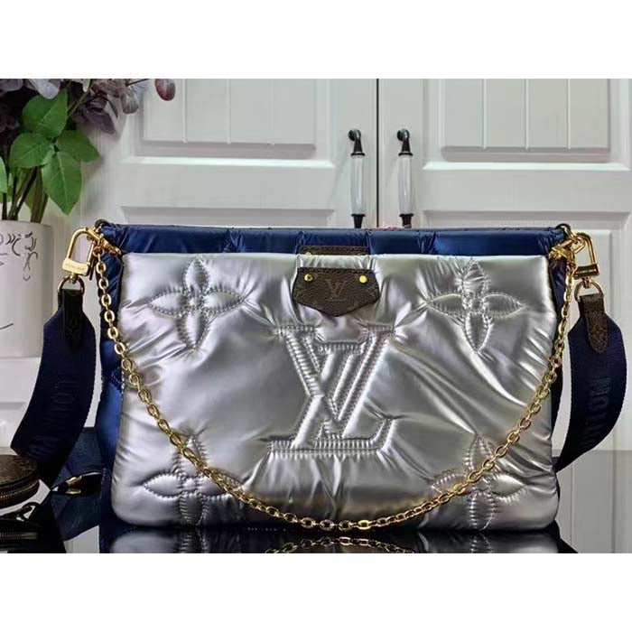 Louis Vuitton Unisex LV Maxi Multi-Pochette Accessoires Navy Blue Silver Recycled Nylon Econyl