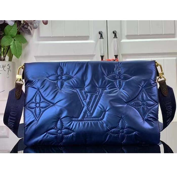 Louis Vuitton Unisex LV Maxi Multi-Pochette Accessoires Navy Blue Silver Recycled Nylon Econyl