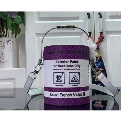 Louis Vuitton Unisex LV Paint Can Purple Coated Canvas Cowhide Leather