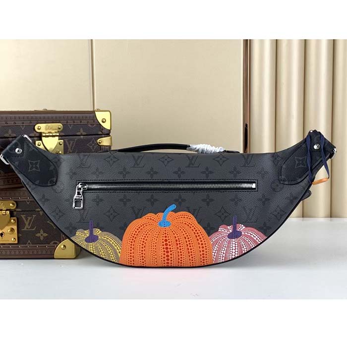 Louis Vuitton Unisex LV Pillow Maxi Bumbag Monogram Eclipse Reverse Coated Canvas Pumpkin