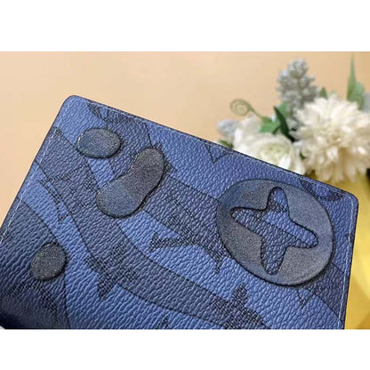 Louis Vuitton Unisex LV Pocket Organizer Abyss Blue Monogram Aquagarden Coated Canvas