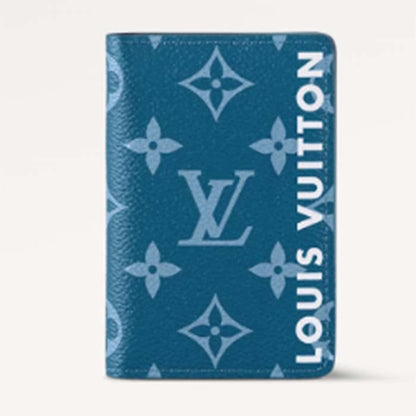 Louis Vuitton Unisex LV Pocket Organizer Atlantic Blue Monogram Monogram Coated Canvas