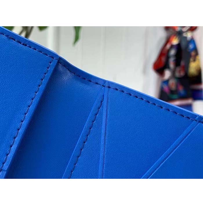 Louis Vuitton Unisex LV Pocket Organizer Bright Blue Cowhide Leather 3 Card Slots