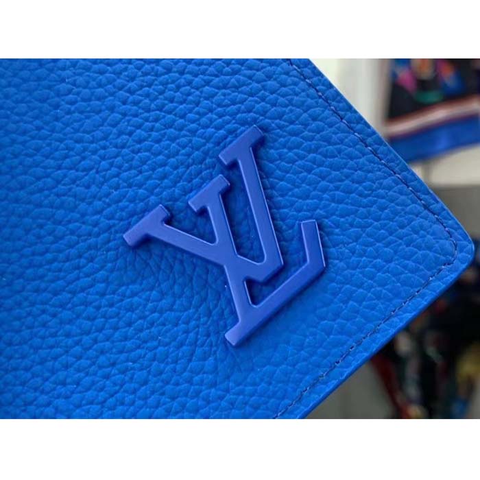 Louis Vuitton Unisex LV Pocket Organizer Bright Blue Cowhide Leather 3 Card Slots