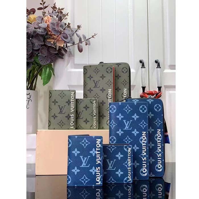 Louis Vuitton Unisex LV Pocket Organizer Atlantic Blue Monogram Coated Canvas