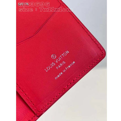 Louis Vuitton Unisex LV Pocket Organizer Vermillion Red Epi XL Grained Leather Cowhide