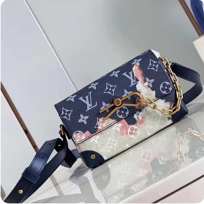 Louis Vuitton Unisex LV Steamer Wearable Wallet Ink Blue Monogram Bleach Coated Canvas