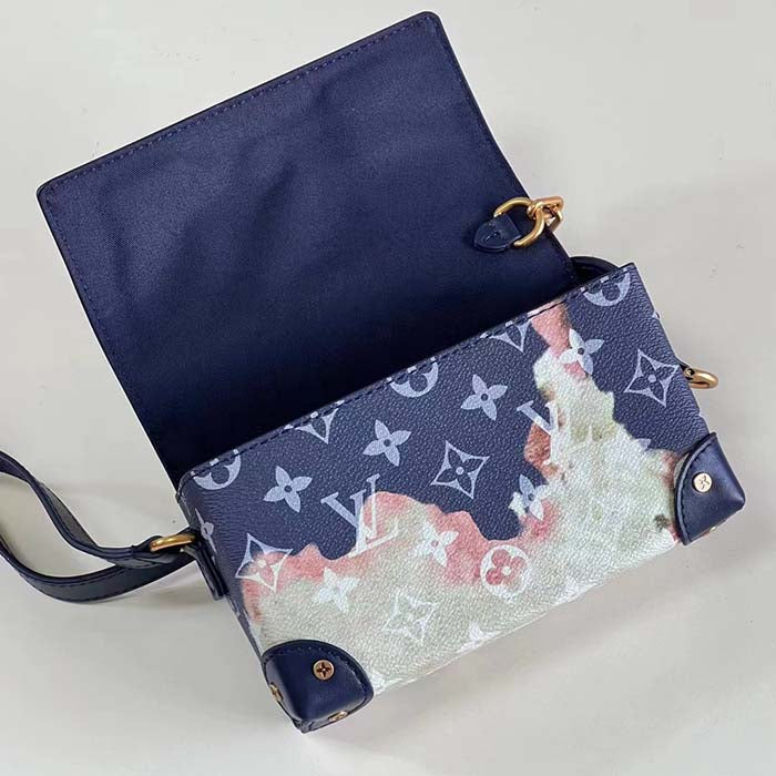 Louis Vuitton Unisex LV Steamer Wearable Wallet Ink Blue Monogram Bleach Coated Canvas