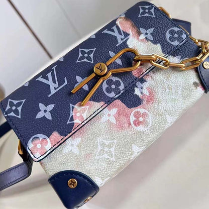 Louis Vuitton Unisex LV Steamer Wearable Wallet Ink Blue Monogram Bleach Coated Canvas