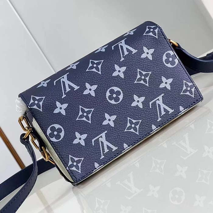 Louis Vuitton Unisex LV Steamer Wearable Wallet Ink Blue Monogram Bleach Coated Canvas