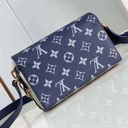 Louis Vuitton Unisex LV Steamer Wearable Wallet Ink Blue Monogram Bleach Coated Canvas