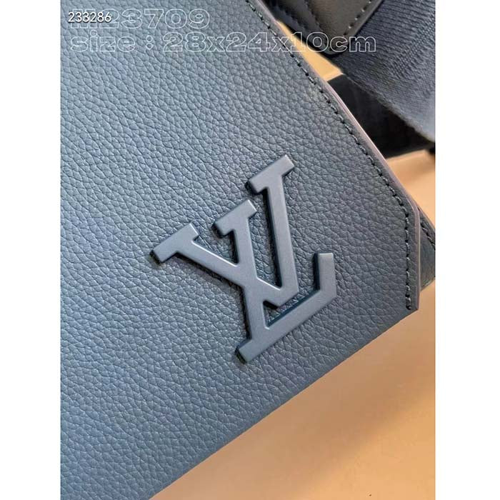 Louis Vuitton Unisex LV Takeoff Messenger Atlantic Blue Cowhide Leather Textile Lining