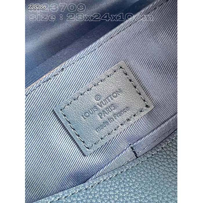 Louis Vuitton Unisex LV Takeoff Messenger Atlantic Blue Cowhide Leather Textile Lining