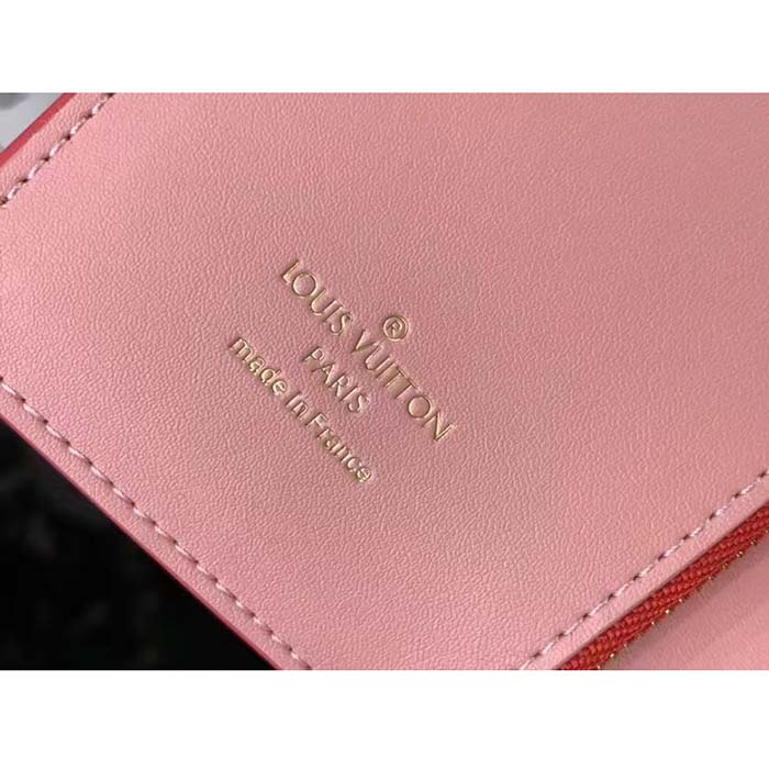 Louis Vuitton Unisex LV Vertical Compact Wallet Dragon Fruit Pink Taurillon Leather