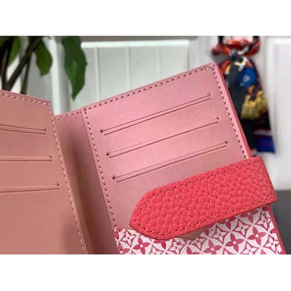 Louis Vuitton Unisex LV Vertical Compact Wallet Dragon Fruit Pink Taurillon Leather