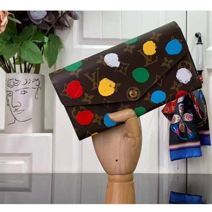 Louis Vuitton Unisex LV x YK Sarah Wallet Monogram Coated Canvas 3D Painted Dots Print