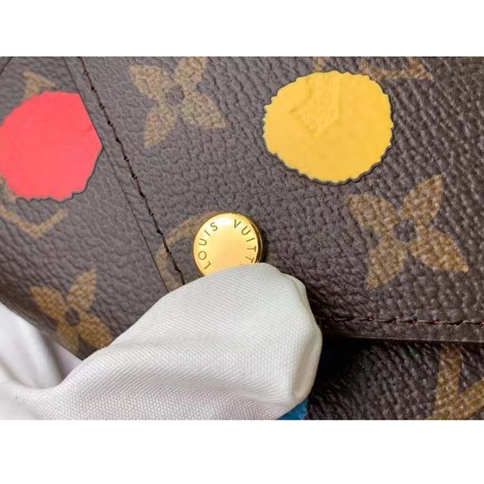 Louis Vuitton Unisex LV x YK Victorine Wallet Monogram Coated Canvas 3D Painted Dots Print