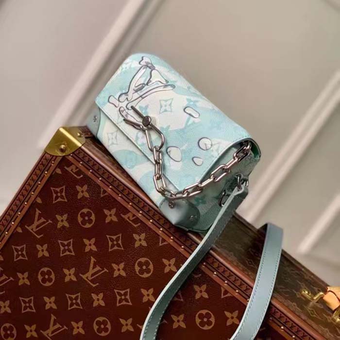 Louis Vuitton Unisex LVxYK Steamer Wearable Wallet Crystal Blue Monogram Aquagarden Coated Canvas