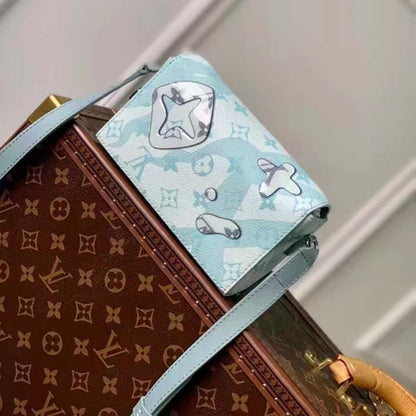 Louis Vuitton Unisex LVxYK Steamer Wearable Wallet Crystal Blue Monogram Aquagarden Coated Canvas