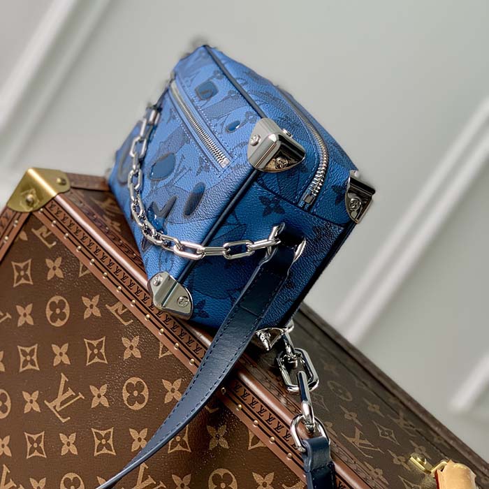 Louis Vuitton Unisex Mini Soft Trunk Abyss Blue Monogram Aquagarden Coated Canvas