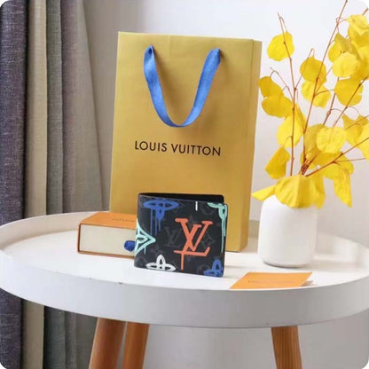 Louis Vuitton Unisex Multiple Wallet LV Graffiti Orange Coated Canvas