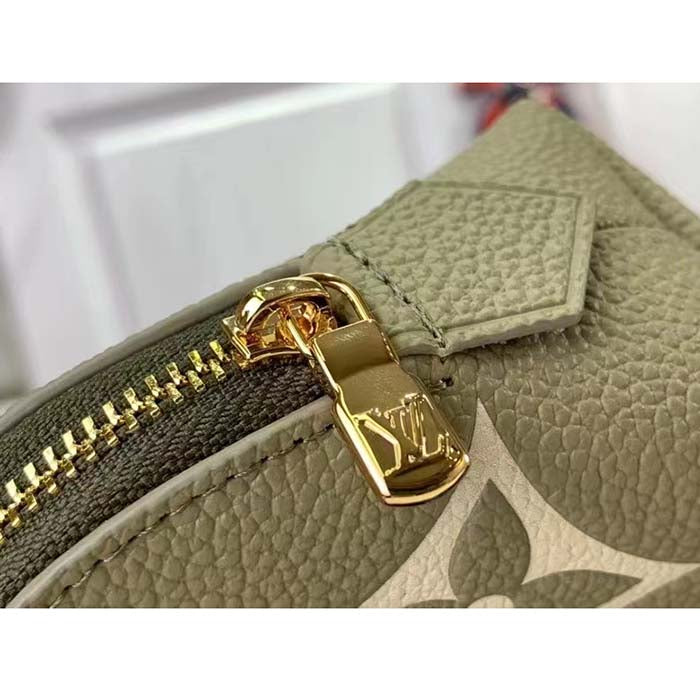 Louis Vuitton Unisex Pochette Cosmétique PM Kaki Fango Cream Monogram Empreinte Embossed Leather