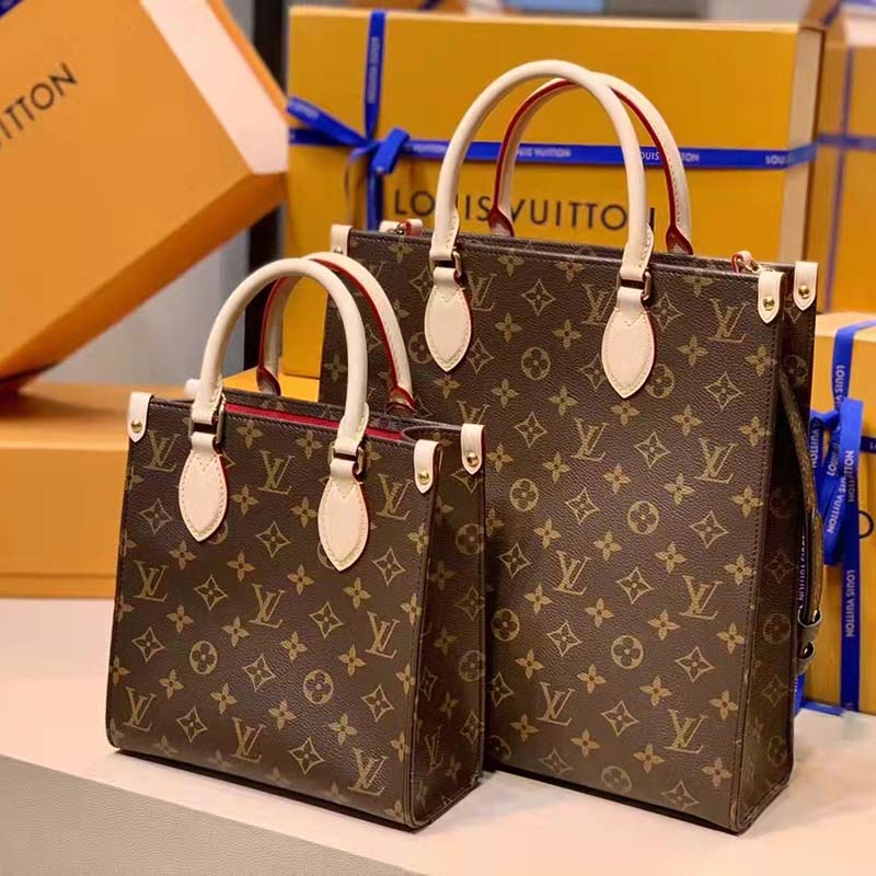 Louis Vuitton Unisex Sac Plat BB Handbag Monogram Coated Canvas Textile Lining