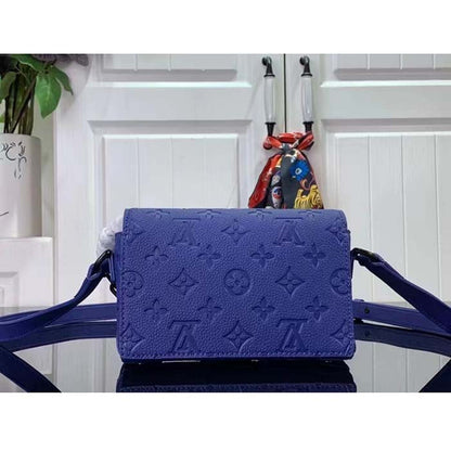 Louis Vuitton Unisex Steamer Wearable Wallet Racing Blue Embossed Taurillon Monogram Cowhide Leather