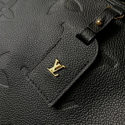 Louis Vuitton Unisex Trianon MM Black Embossed Grained Cowhide Leather