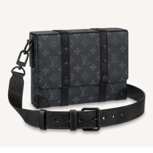 Louis Vuitton Unisex Trunk Messenger Monogram Eclipse Coated Canvas