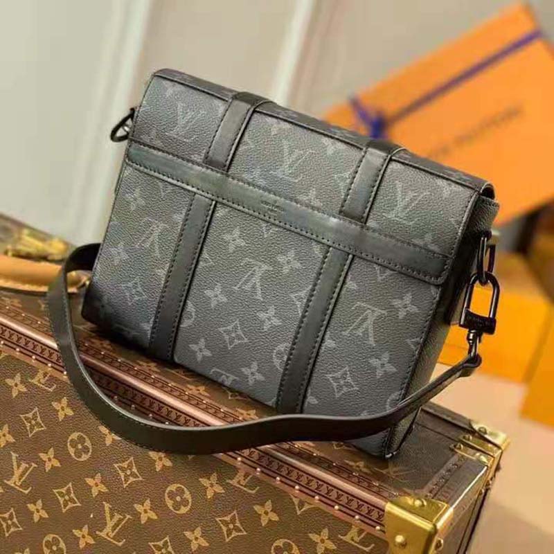 Louis Vuitton Unisex Trunk Messenger Monogram Eclipse Coated Canvas