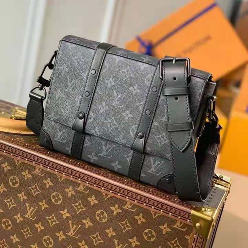 Louis Vuitton Unisex Trunk Messenger Monogram Eclipse Coated Canvas