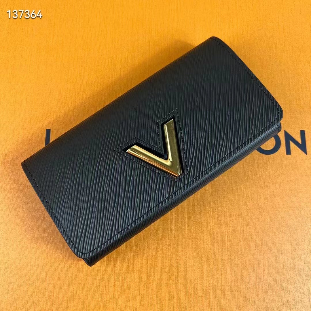 Louis Vuitton Unisex Twist Wallet Black Gold Epi Grained Cowhide Leather