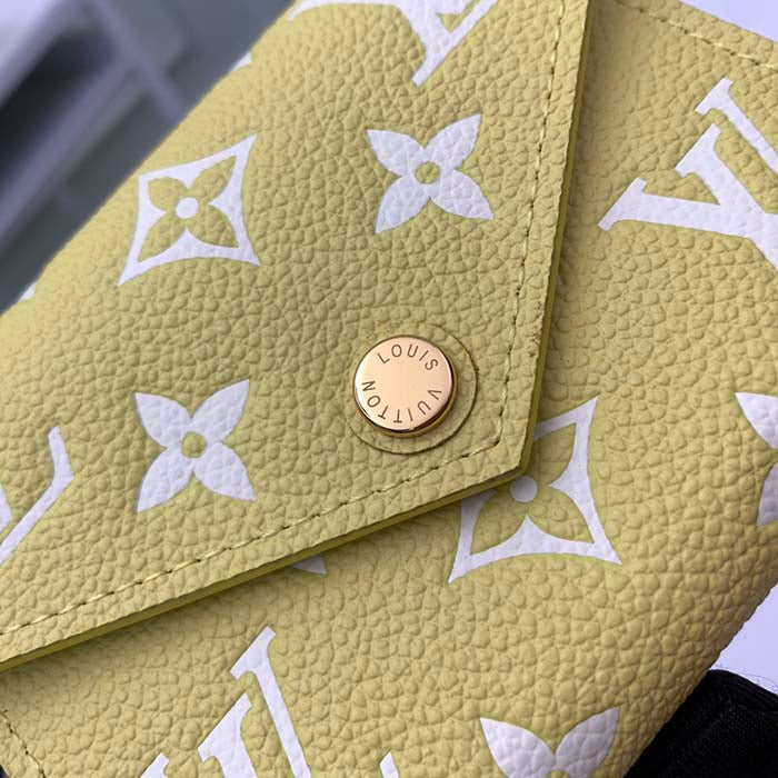 Louis Vuitton Unisex Victorine Wallet Lemon Yellow Monogram Empreinte Embossed Supple Grained Cowhide