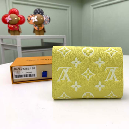 Louis Vuitton Unisex Victorine Wallet Lemon Yellow Monogram Empreinte Embossed Supple Grained Cowhide