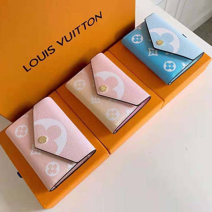 Louis Vuitton Unisex Victorine Wallet Pink Monogram Coated Canvas Cowhide Leather