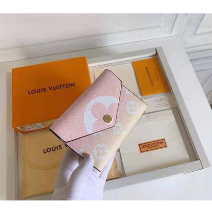 Louis Vuitton Unisex Victorine Wallet Pink Monogram Coated Canvas Cowhide Leather