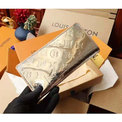 Louis Vuitton Unisex Zippy Wallet Vertical LV Mirror Mirror Monogram Mirror Coated Canvas