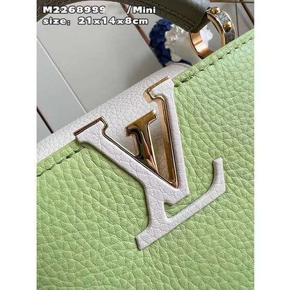 Louis Vuitton Women Capucines Mini Green Taurillon Cowhide Leather Gold-Color Hardware